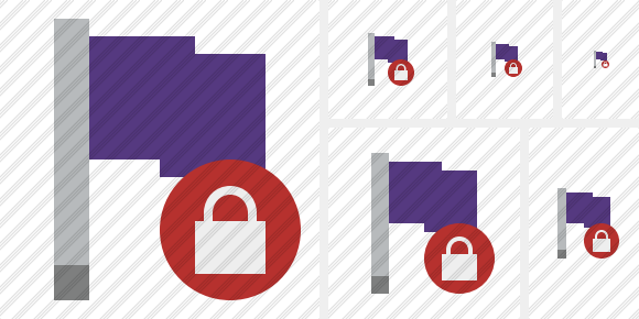 Flag Purple Lock Symbol