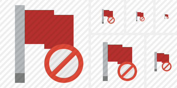 Flag Red Block Icon Flag Red Block Icon
