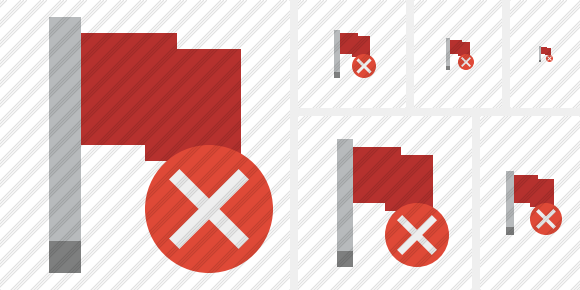 Flag Red Cancel Icon Flag Red Cancel Icon