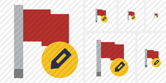 Flag Red Edit Icon Flag Red Edit Icon