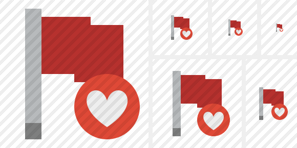 Flag Red Favorites Icon Flag Red Favorites Icon