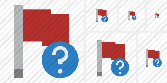 Flag Red Help Icon Flag Red Help Icon
