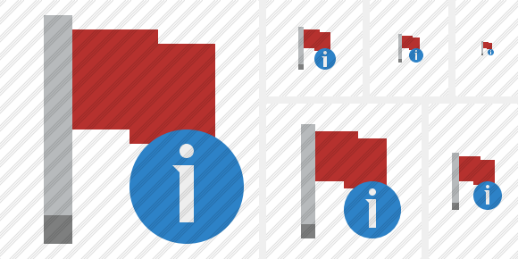 Flag Red Information Icon Flag Red Information Icon