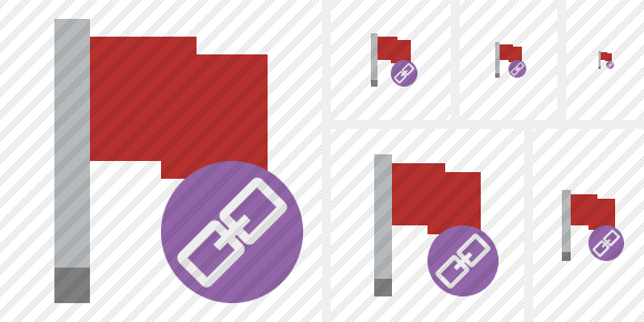 Flag Red Link Icon Flag Red Link Icon