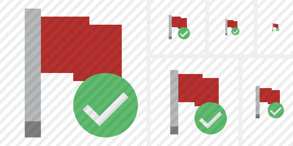 Flag Red Ok Icon Flag Red Ok Icon