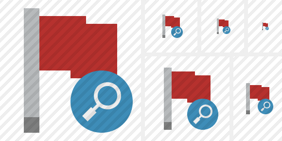 Flag Red Search Icon Flag Red Search Icon