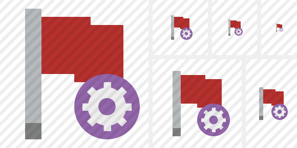 Flag Red Settings Icon Flag Red Settings Icon