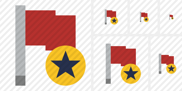 Flag Red Star Icon Flag Red Star Icon