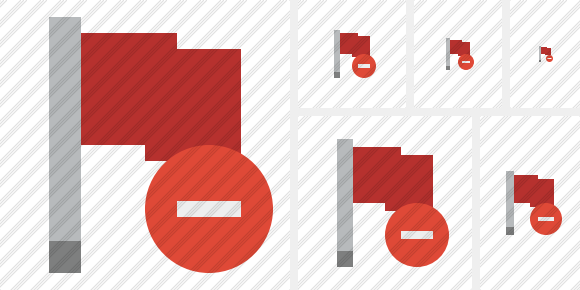 Flag Red Stop Icon Flag Red Stop Icon