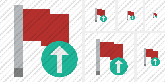 Flag Red Upload Icon Flag Red Upload Icon
