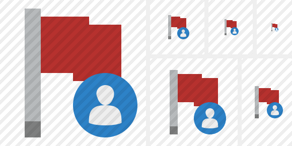 Flag Red User Icon Flag Red User Icon