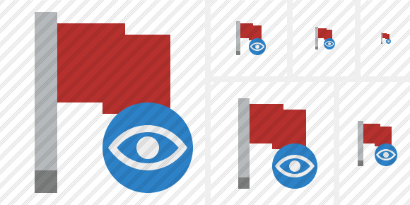 Flag Red View Icon Flag Red View Icon