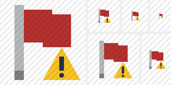Flag Red Warning Icon Flag Red Warning Icon