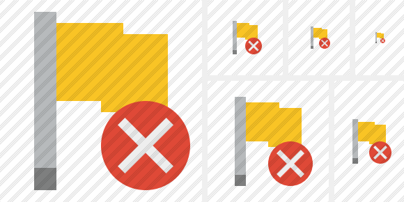 Flag Yellow Cancel Icon