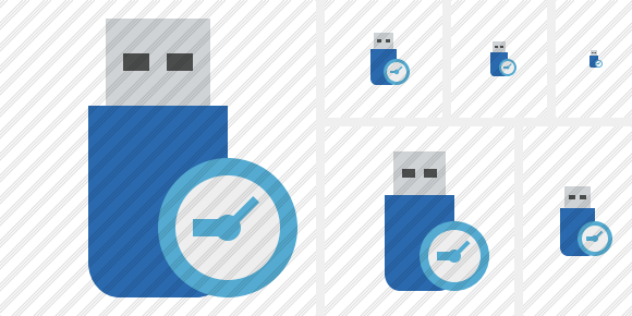 Flash Drive Clock Icon