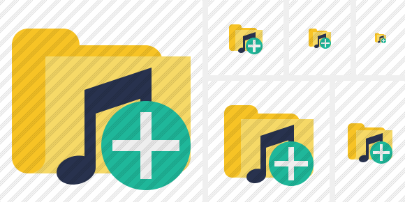 Folder Music Add Icon Folder Music Add Icon