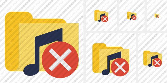 Folder Music Cancel Symbol