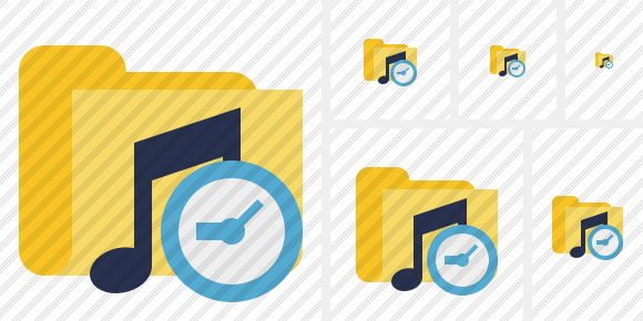 Folder Music Clock Icon Folder Music Clock Icon