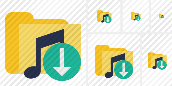 Folder Music Download Icon Folder Music Download Icon