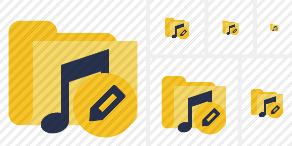 Folder Music Edit Icon Folder Music Edit Icon