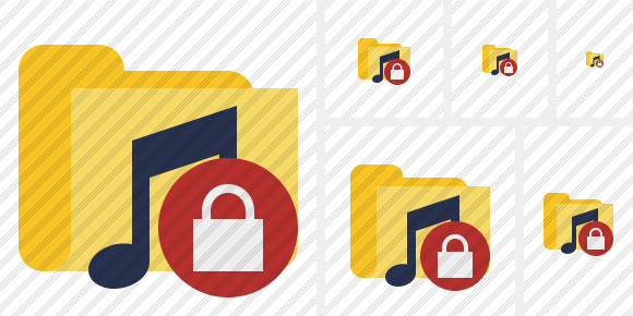 Folder Music Lock Icon Folder Music Lock Icon