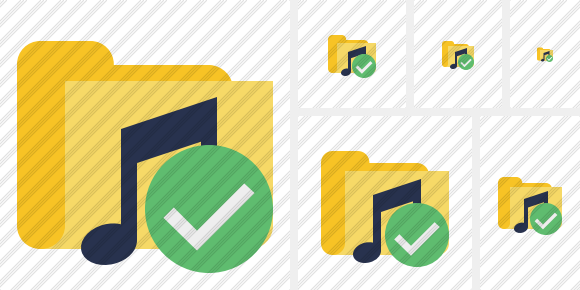 Folder Music Ok Icon Folder Music Ok Icon