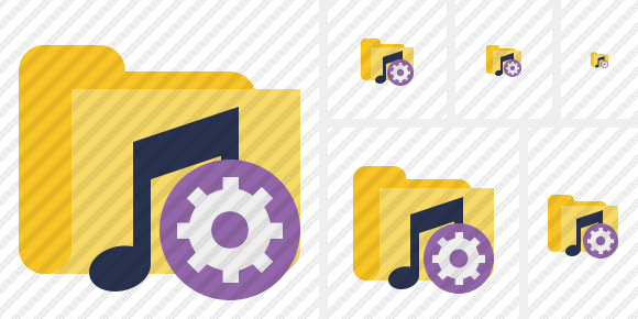 Folder Music Settings Icon Folder Music Settings Icon