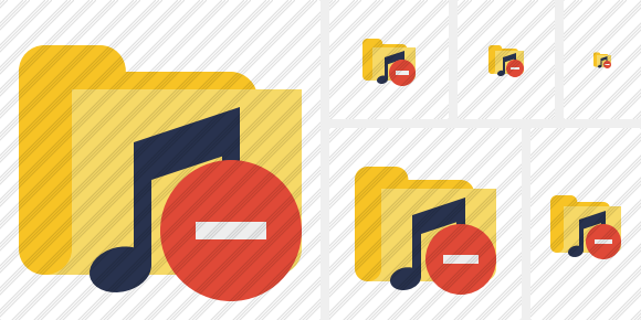 Folder Music Stop Icon Folder Music Stop Icon