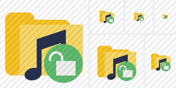 Folder Music Unlock Icon Folder Music Unlock Icon