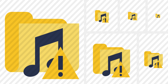 Folder Music Warning Icon Folder Music Warning Icon
