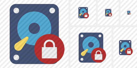 Hard Drive Lock Icon Hard Drive Lock Icon