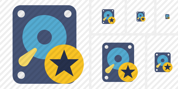 Hard Drive Star Icon Hard Drive Star Icon