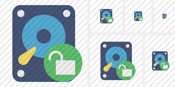 Hard Drive Unlock Icon Hard Drive Unlock Icon