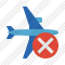 Airplane Horizontal 2 Cancel Icon