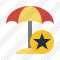 Beach Umbrella Star Icon