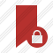 Bookmark Red Lock Icon