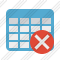 Database Table Cancel Icon