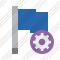 Flag Blue Settings Icon