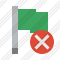 Flag Green Cancel Icon