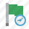 Flag Green Clock Icon