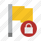 Flag Yellow Lock Icon