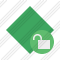 Rhombus Green Unlock Icon