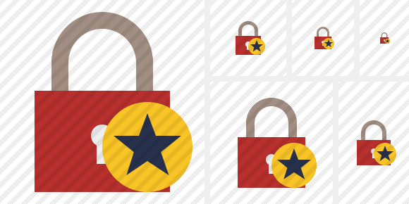 Lock Star Icon