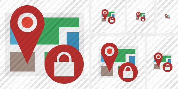 Map Location Lock Icon Map Location Lock Icon