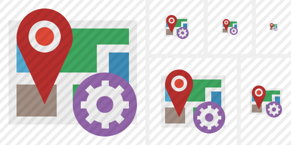 Map Location Settings Icon Map Location Settings Icon