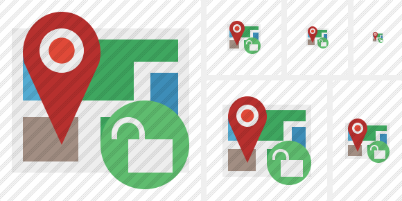 Map Location Unlock Icon Map Location Unlock Icon