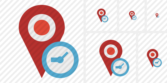 Map Pin Clock Icon Map Pin Clock Icon