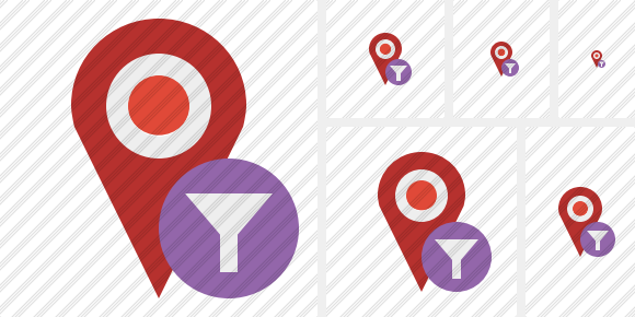 Map Pin Filter Icon Map Pin Filter Icon