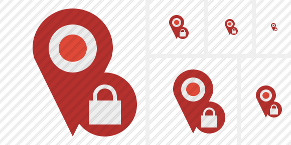 Map Pin Lock Icon Map Pin Lock Icon
