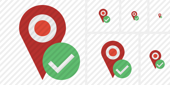 Map Pin Ok Icon Map Pin Ok Icon